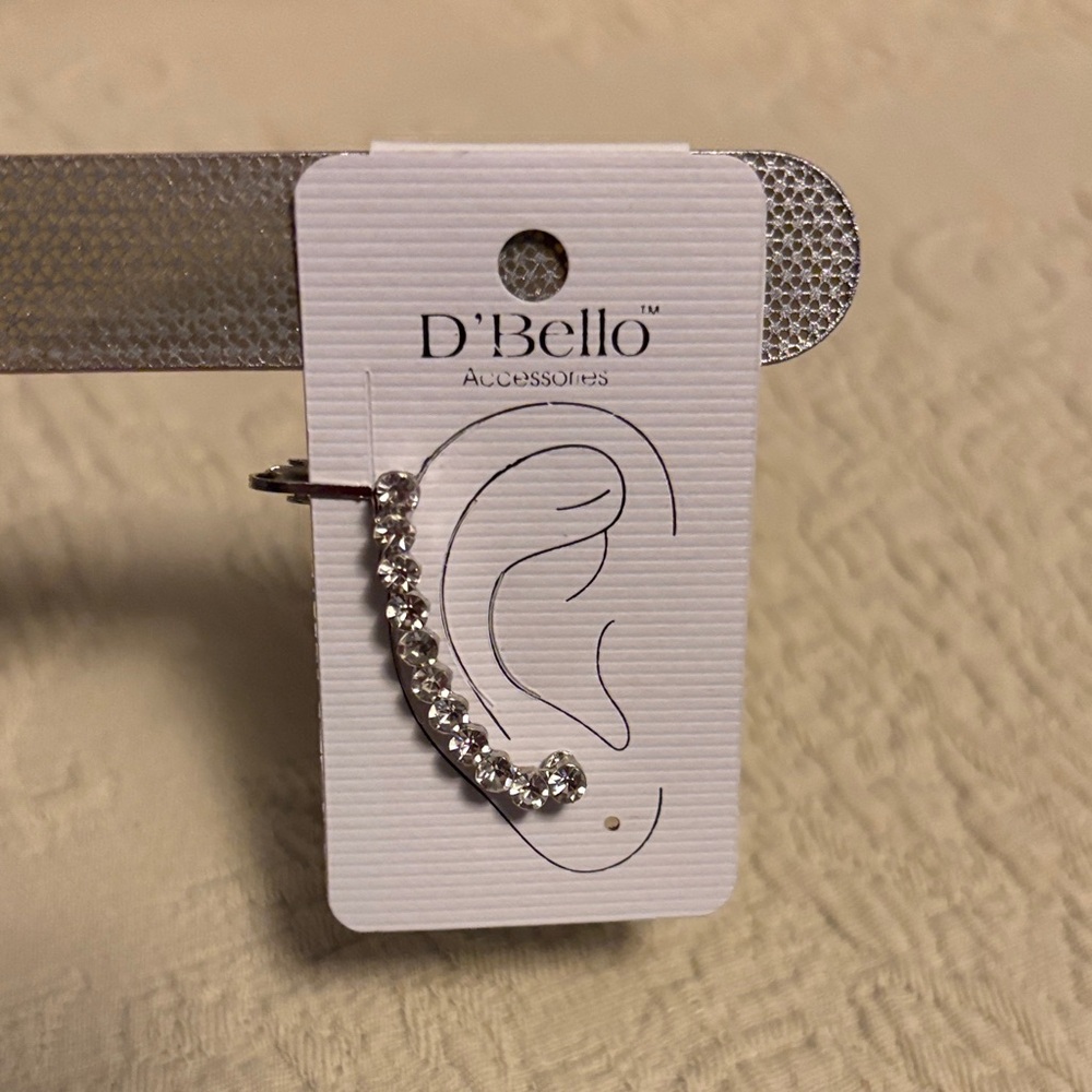 Silver Crystal Ear Cuff